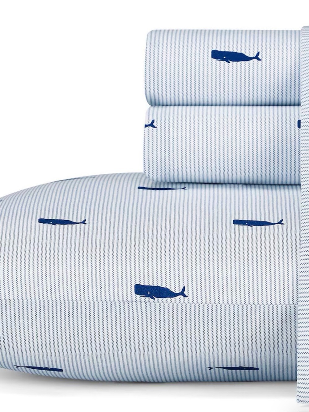 Nautica Blue Whale Stripe Cotton Sheet Set